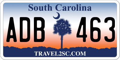 SC license plate ADB463