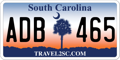 SC license plate ADB465
