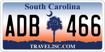 SC license plate ADB466