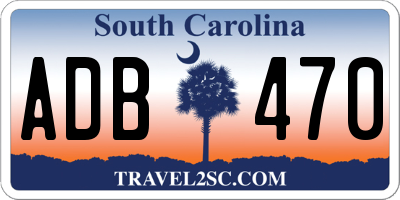 SC license plate ADB470