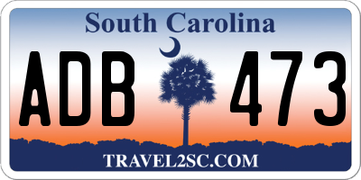 SC license plate ADB473