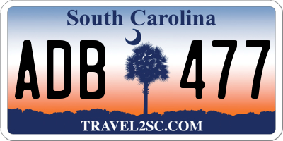 SC license plate ADB477