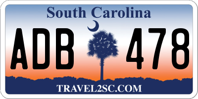 SC license plate ADB478