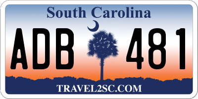 SC license plate ADB481