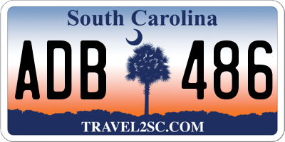 SC license plate ADB486