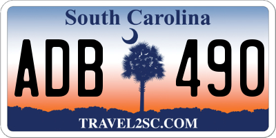 SC license plate ADB490