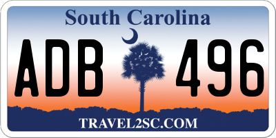 SC license plate ADB496