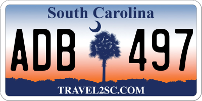 SC license plate ADB497