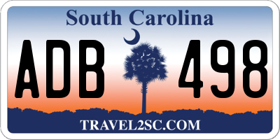 SC license plate ADB498