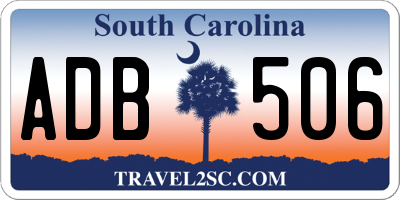 SC license plate ADB506