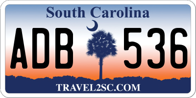 SC license plate ADB536