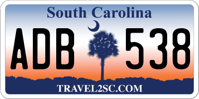 SC license plate ADB538