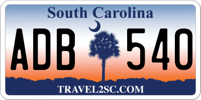 SC license plate ADB540