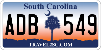 SC license plate ADB549