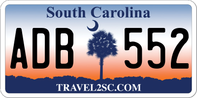 SC license plate ADB552