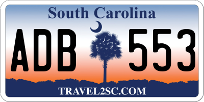 SC license plate ADB553