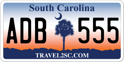 SC license plate ADB555