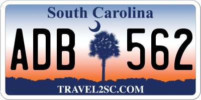 SC license plate ADB562
