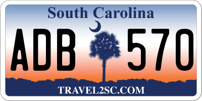 SC license plate ADB570