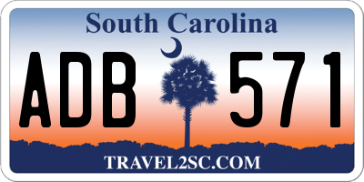 SC license plate ADB571
