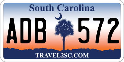 SC license plate ADB572