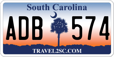SC license plate ADB574