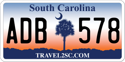 SC license plate ADB578