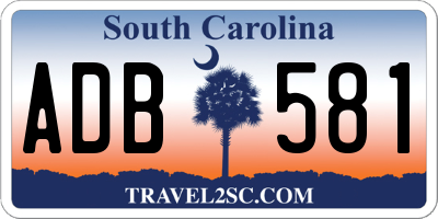 SC license plate ADB581