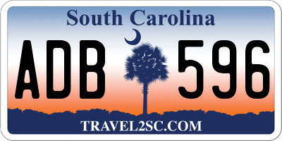 SC license plate ADB596