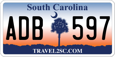 SC license plate ADB597