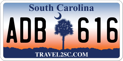 SC license plate ADB616
