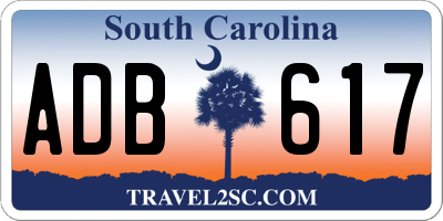 SC license plate ADB617