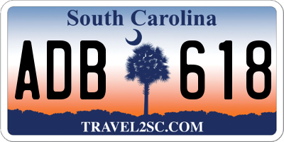 SC license plate ADB618