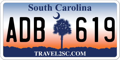 SC license plate ADB619