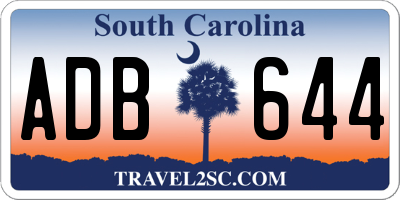 SC license plate ADB644