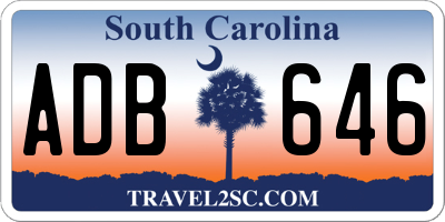 SC license plate ADB646