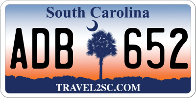 SC license plate ADB652