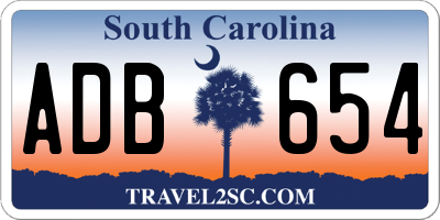SC license plate ADB654