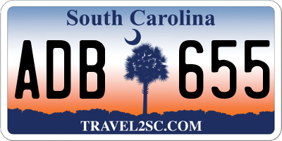 SC license plate ADB655