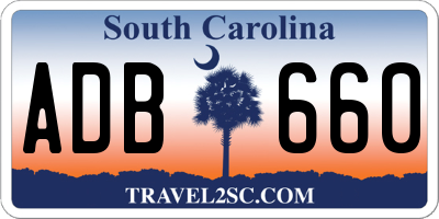 SC license plate ADB660