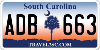 SC license plate ADB663