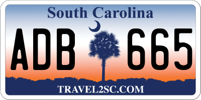 SC license plate ADB665