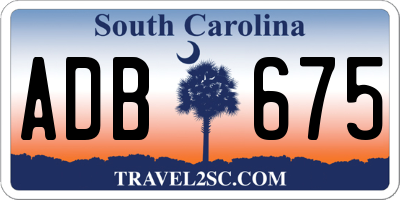 SC license plate ADB675