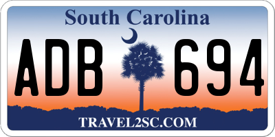 SC license plate ADB694