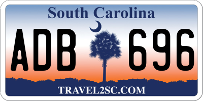 SC license plate ADB696