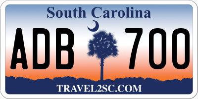 SC license plate ADB700