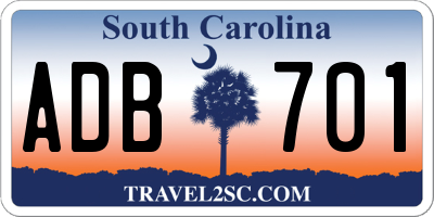 SC license plate ADB701