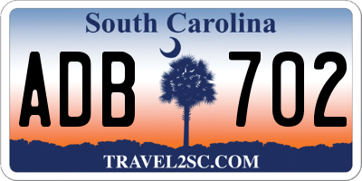 SC license plate ADB702