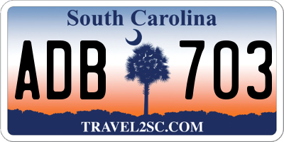 SC license plate ADB703