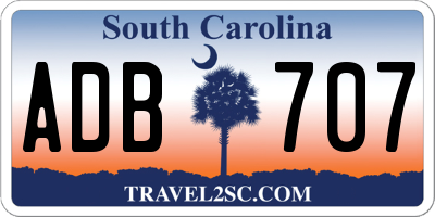 SC license plate ADB707